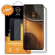 2-Pack Motorola Edge 50 Ultra Screenprotectors - MobyDefend Screensavers Met Zwarte Randen - Gehard Glas 