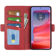 Motorola Edge 50 Pro Hoesje - MobyDefend Luxe Wallet Book Case (Sluiting Zijkant) - Rood