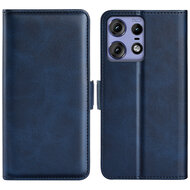 Motorola Edge 50 Pro Hoesje - MobyDefend Luxe Wallet Book Case (Sluiting Zijkant) - Blauw