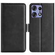 Motorola Edge 50 Pro Hoesje - MobyDefend Luxe Wallet Book Case (Sluiting Zijkant) - Zwart