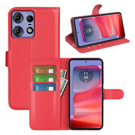 Motorola Edge 50 Pro Hoesje - MobyDefend Kunstleren Wallet Book Case (Sluiting Voorkant) - Rood