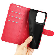 Motorola Edge 50 Pro Hoesje - MobyDefend Kunstleren Wallet Book Case (Sluiting Voorkant) - Rood