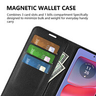 Motorola Edge 50 Pro Hoesje - MobyDefend Kunstleren Wallet Book Case (Sluiting Voorkant) - Zwart