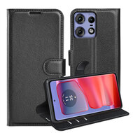 Motorola Edge 50 Pro Hoesje - MobyDefend Kunstleren Wallet Book Case (Sluiting Voorkant) - Zwart