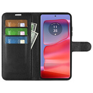 Motorola Edge 50 Pro Hoesje - MobyDefend Kunstleren Wallet Book Case (Sluiting Voorkant) - Zwart