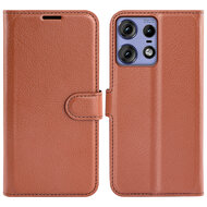 Motorola Edge 50 Pro Hoesje - MobyDefend Kunstleren Wallet Book Case (Sluiting Voorkant) - Bruin