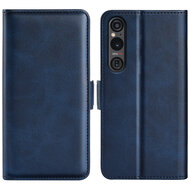 Sony Xperia 1 VI Hoesje - MobyDefend Luxe Wallet Book Case (Sluiting Zijkant) - Blauw