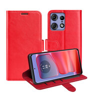 Motorola Edge 50 Pro Hoesje - MobyDefend Wallet Book Case (Sluiting Achterkant) - Rood