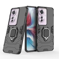 Oppo Reno 11F Hoesje - MobyDefend Dubbelgelaagde Pantsercase Met Standaard - Zwart