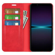 Sony Xperia 1 VI Hoesje - Luxe Wallet Bookcase (Magnetische Sluiting) - Rood