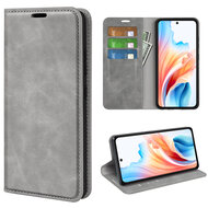 Oppo A79 / OnePlus Nord N30 SE Hoesje - Luxe Wallet Bookcase (Magnetische Sluiting) - Grijs