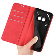 Nothing Phone (2a) Hoesje - Luxe Wallet Bookcase (Magnetische Sluiting) - Rood