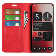 Nothing Phone (2a) Hoesje - Luxe Wallet Bookcase (Magnetische Sluiting) - Rood