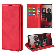 Nothing Phone (2a) Hoesje - Luxe Wallet Bookcase (Magnetische Sluiting) - Rood