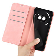 Nothing Phone (2a) Hoesje - Luxe Wallet Bookcase (Magnetische Sluiting) - Roze