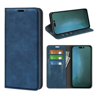 iPhone 14 Pro Hoesje - Luxe Wallet Bookcase (Magnetische Sluiting) - Blauw