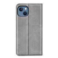 iPhone 14 Hoesje - Luxe Wallet Bookcase (Magnetische Sluiting) - Grijs