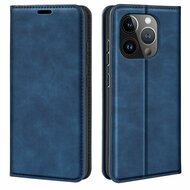 iPhone 15 Pro Hoesje - Luxe Wallet Bookcase (Magnetische Sluiting) - Blauw