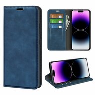 iPhone 15 Pro Hoesje - Luxe Wallet Bookcase (Magnetische Sluiting) - Blauw