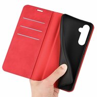 Samsung Galaxy A15 Hoesje - Luxe Wallet Bookcase (Magnetische Sluiting) - Rood