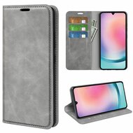 Samsung Galaxy A25 Hoesje - Luxe Wallet Bookcase (Magnetische Sluiting) - Grijs