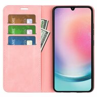 Samsung Galaxy A25 Hoesje - Luxe Wallet Bookcase (Magnetische Sluiting) - Roze