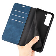 Samsung Galaxy S23 Hoesje - Luxe Wallet Bookcase (Magnetische Sluiting) - Blauw