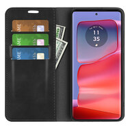 Motorola Edge 50 Pro Hoesje - Luxe Wallet Bookcase (Magnetische Sluiting) - Zwart