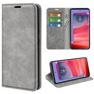 Motorola Edge 50 Pro Hoesje - Luxe Wallet Bookcase (Magnetische Sluiting) - Grijs