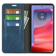 Motorola Edge 50 Pro Hoesje - Luxe Wallet Bookcase (Magnetische Sluiting) - Blauw