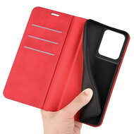 Motorola Edge 50 Pro Hoesje - Luxe Wallet Bookcase (Magnetische Sluiting) - Rood