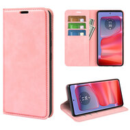 Motorola Edge 50 Pro Hoesje - Luxe Wallet Bookcase (Magnetische Sluiting) - Roze