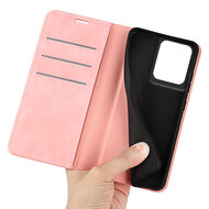 Motorola Edge 50 Pro Hoesje - Luxe Wallet Bookcase (Magnetische Sluiting) - Roze