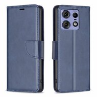 Motorola Edge 50 Pro Hoesje - MobyDefend Wallet Book Case Met Koord - Blauw