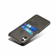 Sony Xperia 10 VI Hoesje - MobyDefend Lederen Backcover Met Vakjes Voor Pasjes - Zwart