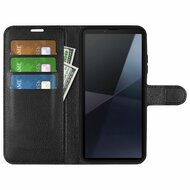Sony Xperia 10 VI Hoesje - MobyDefend Kunstleren Wallet Book Case (Sluiting Voorkant) - Zwart