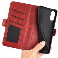 Sony Xperia 10 VI Hoesje - MobyDefend Luxe Wallet Book Case (Sluiting Zijkant) - Rood