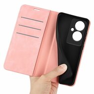 Oppo Reno 11F Hoesje - Luxe Wallet Bookcase (Magnetische Sluiting) - Roze