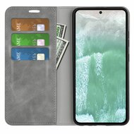 Oppo Reno 11F Hoesje - Luxe Wallet Bookcase (Magnetische Sluiting) - Grijs