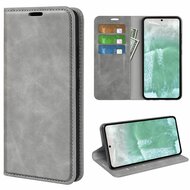 Oppo Reno 11F Hoesje - Luxe Wallet Bookcase (Magnetische Sluiting) - Grijs