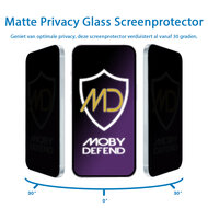 2-Pack MobyDefend OnePlus Nord CE 4 Screenprotectors - Matte Privacy Glass Screensavers