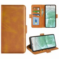 Oppo Reno 11F Hoesje - MobyDefend Luxe Wallet Book Case (Sluiting Zijkant) - Lichtbruin