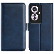 Oppo Reno 11F Hoesje - MobyDefend Luxe Wallet Book Case (Sluiting Zijkant) - Blauw