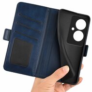 Oppo Reno 11F Hoesje - MobyDefend Luxe Wallet Book Case (Sluiting Zijkant) - Blauw