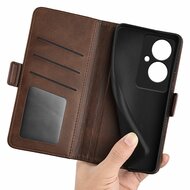 Oppo Reno 11F Hoesje - MobyDefend Luxe Wallet Book Case (Sluiting Zijkant) - Bruin