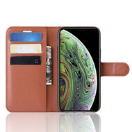 iPhone 11 Pro Hoesje - MobyDefend Kunstleren Wallet Book Case (Sluiting Voorkant) - Bruin