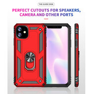 iPhone 11 Pro Hoesje - MobyDefend Pantsercase Met Draaibare Ring - Zwart