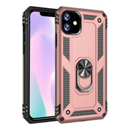 iPhone 11 Pro Hoesje - MobyDefend Pantsercase Met Draaibare Ring - Roze