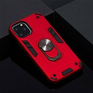 iPhone 11 Pro Max Hoesje - MobyDefend Pantsercase Met Draaibare Ring - Rood