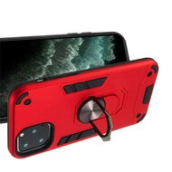 iPhone 11 Pro Max Hoesje - MobyDefend Pantsercase Met Draaibare Ring - Rood